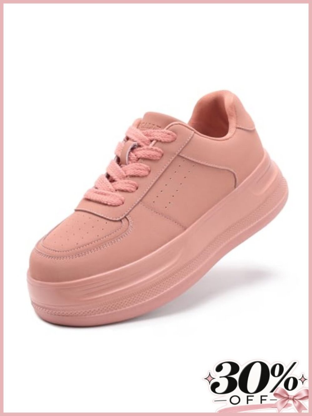 Platform Walking Sneakers Lace Up Lightweight Cushioned Foam Sole Women